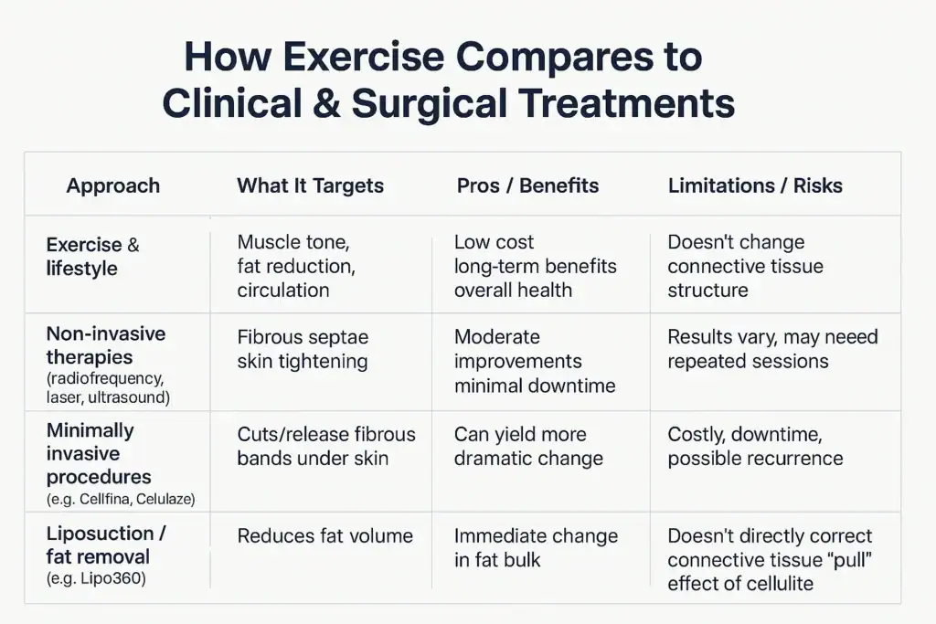 Sculpting Your Bum: Can Toning Exercises Really Reduce Cellulite? 2 How exercise compares to treatments from Lipo 360 Uxbridge